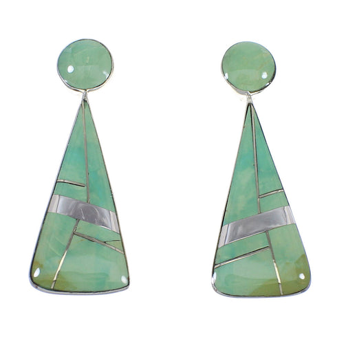 Genuine Sterling Silver Turquoise Post Earrings RX54815